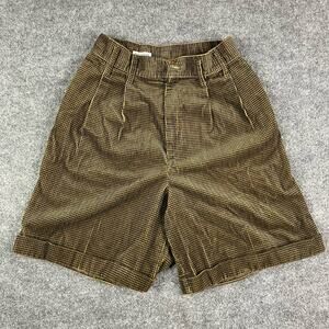 Essentials Sport Women Size 14 Brown Plaid High-Waist Vintage Corduroy Short Y2K